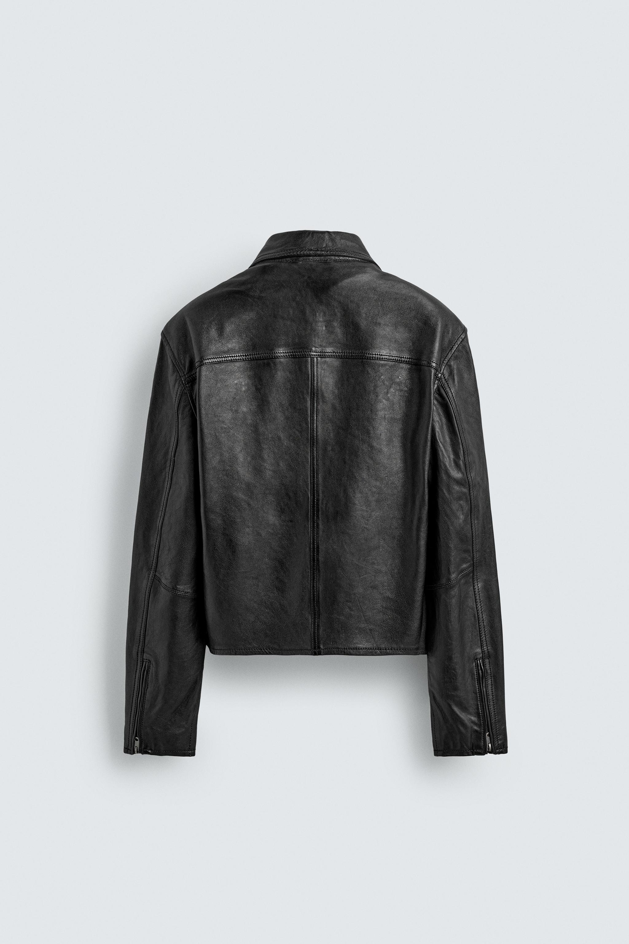 CROPPED NAPA LEATHER JACKET
